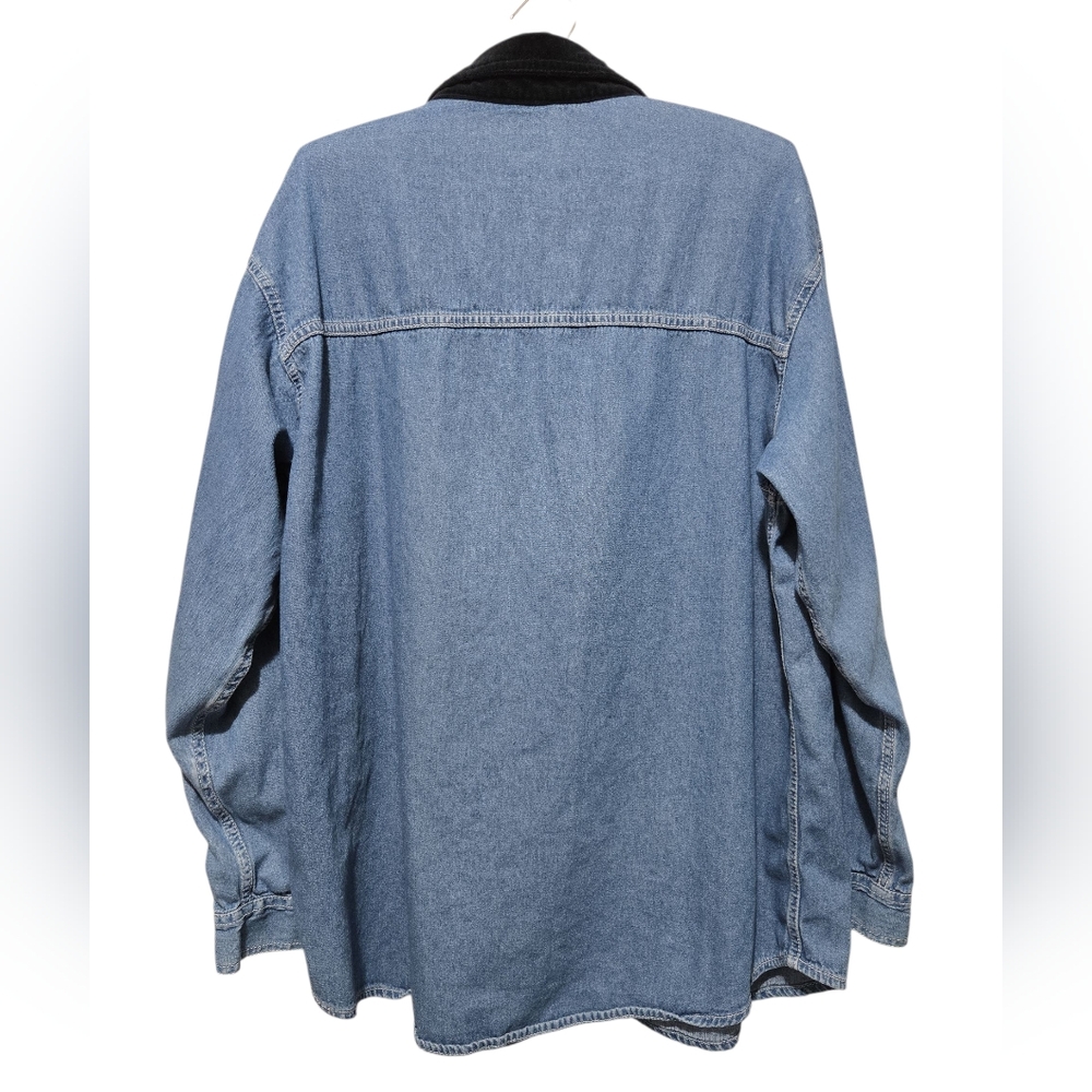 Vintage 1990's Basic Editions Blue Denim Button U… - image 3